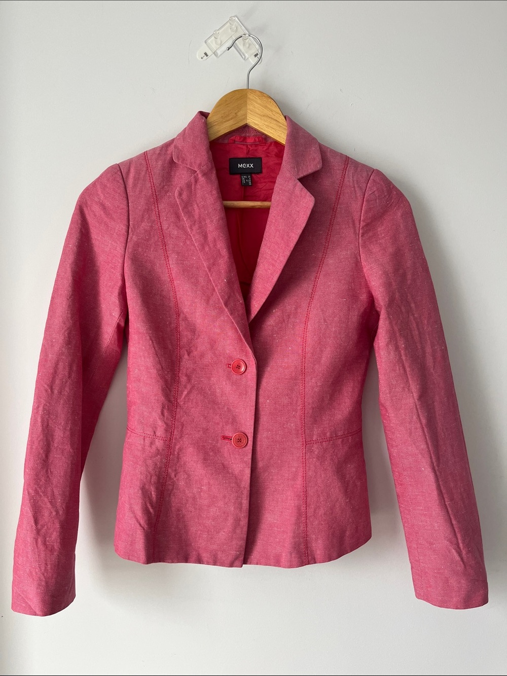 Pink Linen Blazer | Linen Blend | Size 4 | Y2K | Brunch